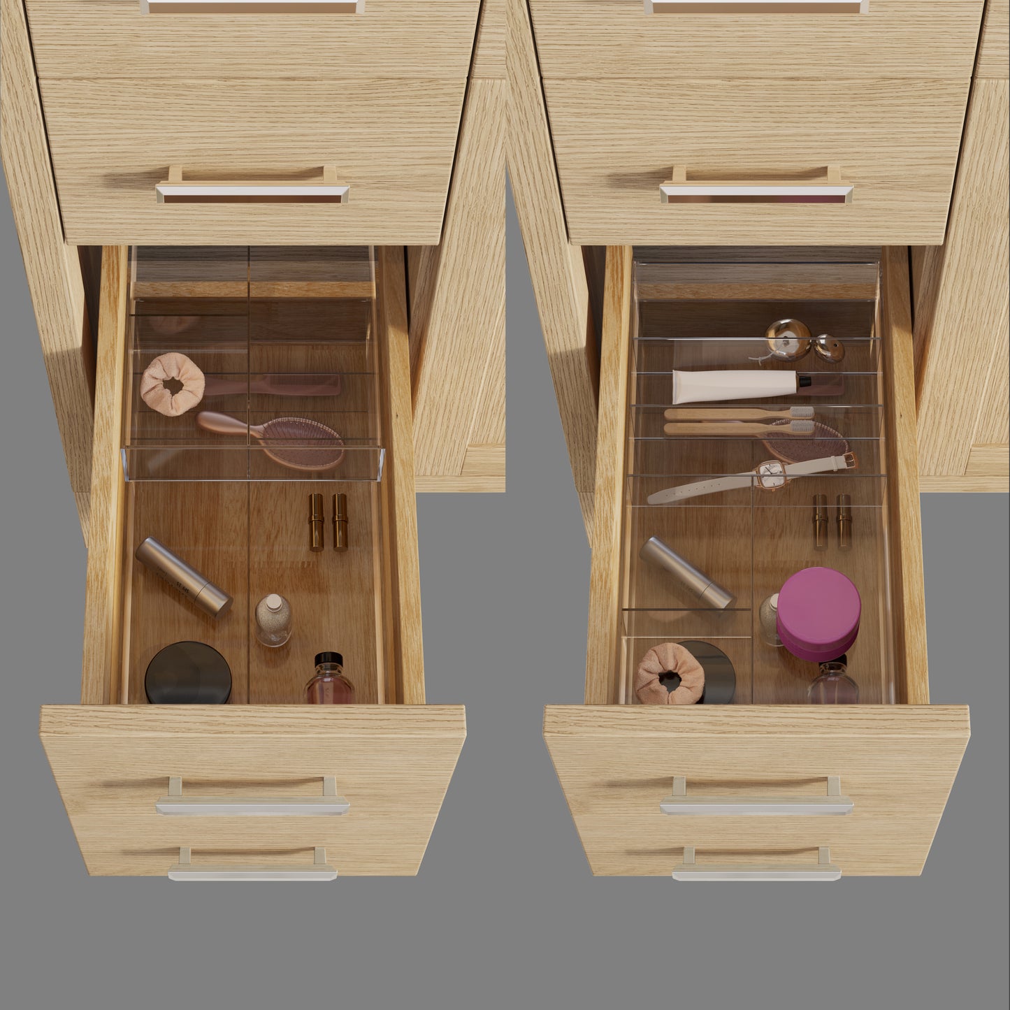 Kali II Single Sink Bathroom Vanity with Stealth Organizer, Solid Wood Bathroom Cabinet with Engineered Stone Countertop & Backspalsh, Soft Closing Door & Drawer, Pre-Assembled