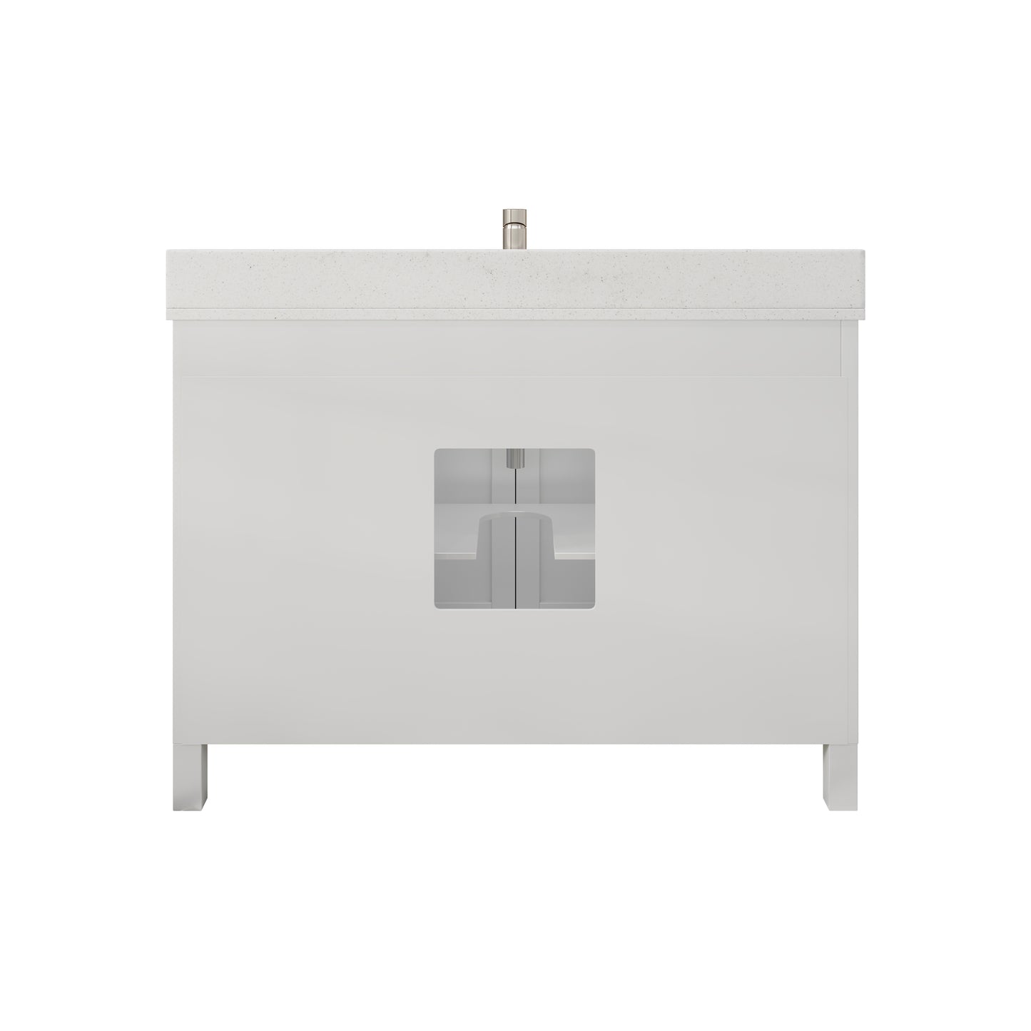 Kali II Single Sink Bathroom Vanity with Stealth Organizer, Solid Wood Bathroom Cabinet with Engineered Stone Countertop & Backspalsh, Soft Closing Door & Drawer, Pre-Assembled