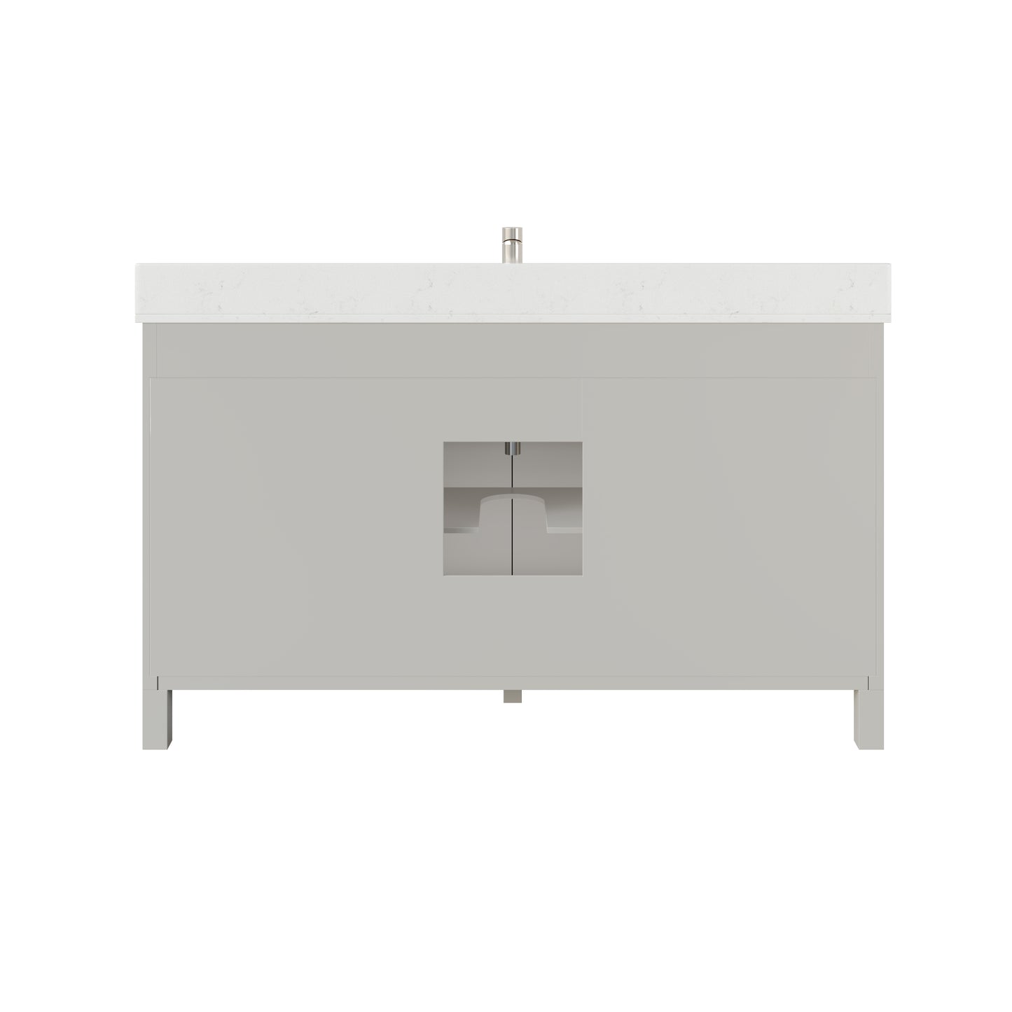 Terrence II Single Sink Bathroom Vanity With Stealth Organizer, Solid Wood Bathroom Cabinet with Engineered Stone Countertop & Backspalsh, Soft Closing Door & Drawer, Pre-Assembled