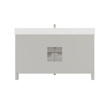 Terrence II Single Sink Bathroom Vanity With Stealth Organizer, Solid Wood Bathroom Cabinet with Engineered Stone Countertop & Backspalsh, Soft Closing Door & Drawer, Pre-Assembled