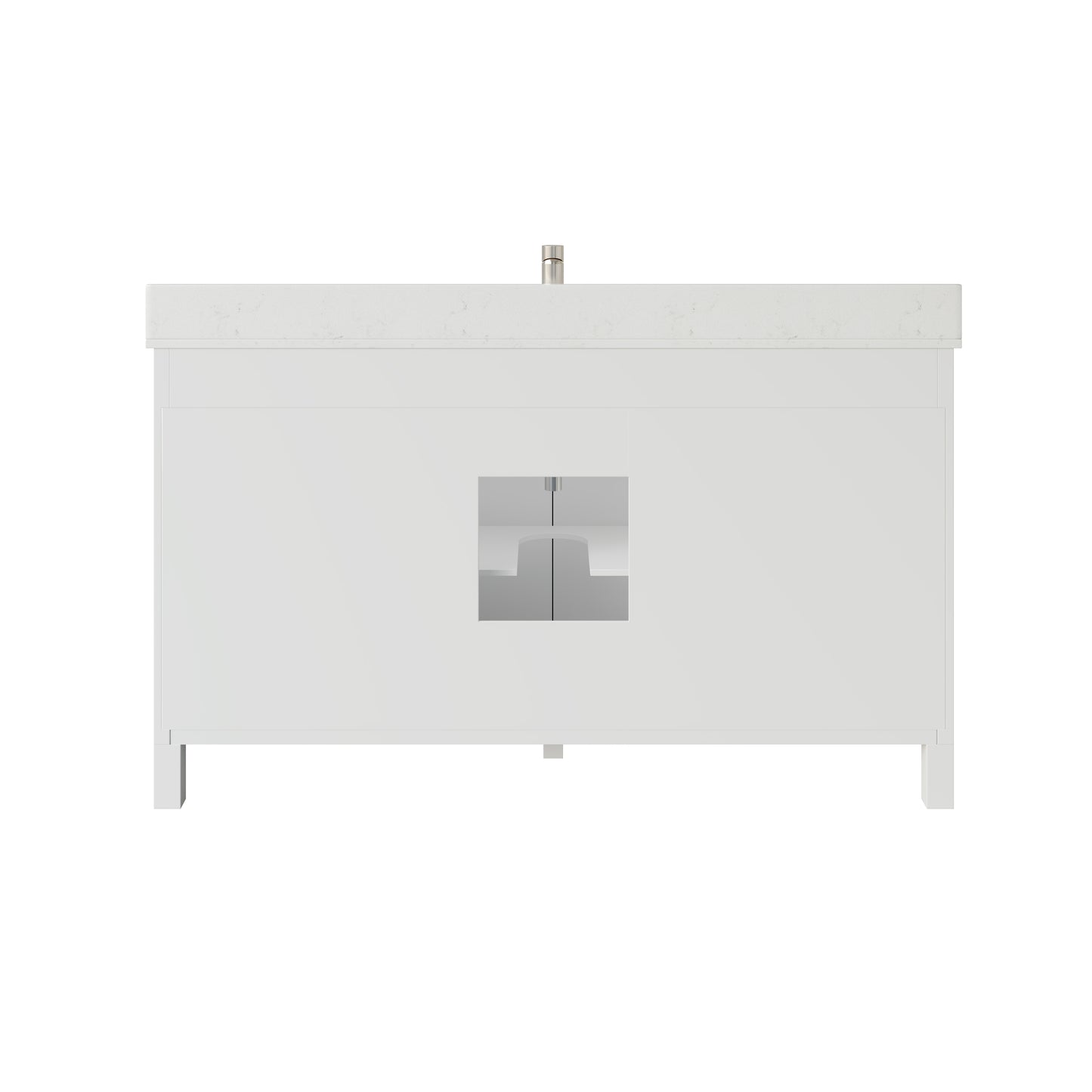 Terrence II Single Sink Bathroom Vanity With Stealth Organizer, Solid Wood Bathroom Cabinet with Engineered Stone Countertop & Backspalsh, Soft Closing Door & Drawer, Pre-Assembled
