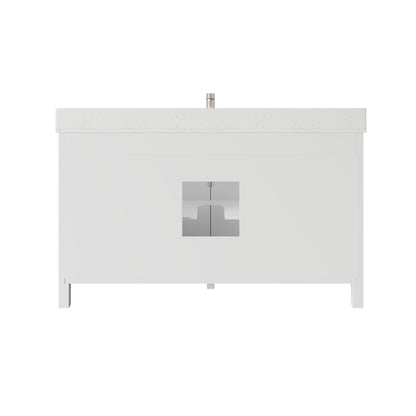 Terrence II Single Sink Bathroom Vanity With Stealth Organizer, Solid Wood Bathroom Cabinet with Engineered Stone Countertop & Backspalsh, Soft Closing Door & Drawer, Pre-Assembled