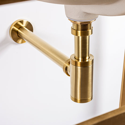 Kirk Brushed Gold P-Trap for Bathroom Sink
