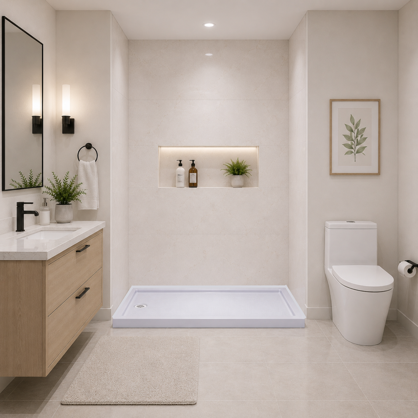 Shower Base for Strata (NBB-622) / Cascade (NKB-622) / Rainhaven (W12-621) Series Shower Doors