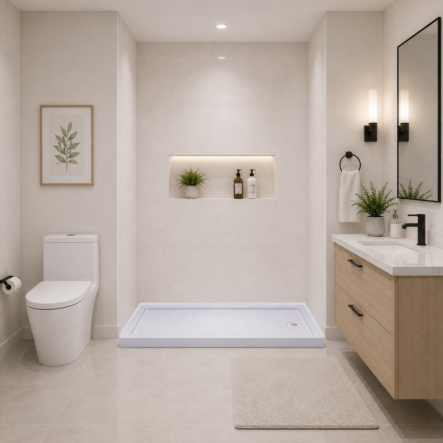 Shower Base for Strata (NBB-622) / Cascade (NKB-622) / Rainhaven (W12-621) Series Shower Doors