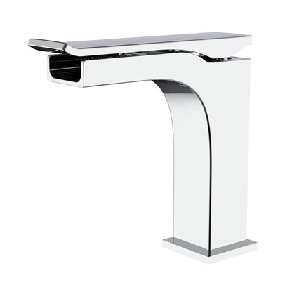 IKOU LIVING Ravine Waterfall Bathroom Faucet - Polished Nickel or Chrome Finish