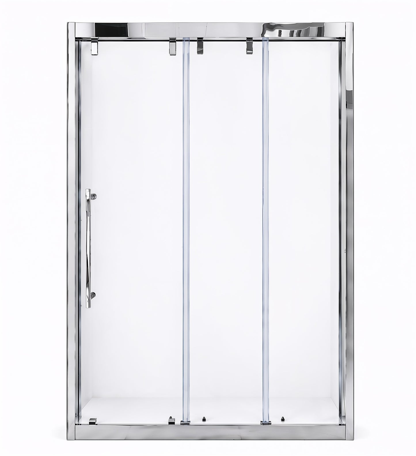 Aureon (VJA-632) 60X76 Framed Triple Sliding Shower Door, 8mm Tempered Glass, Chrome