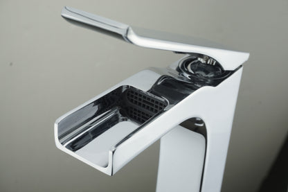 IKOU LIVING Ravine Waterfall Bathroom Faucet - Polished Nickel or Chrome Finish