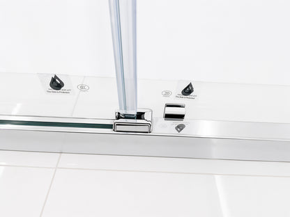 Aureon (VJA-632) 60X76 Framed Triple Sliding Shower Door, 8mm Tempered Glass, Chrome