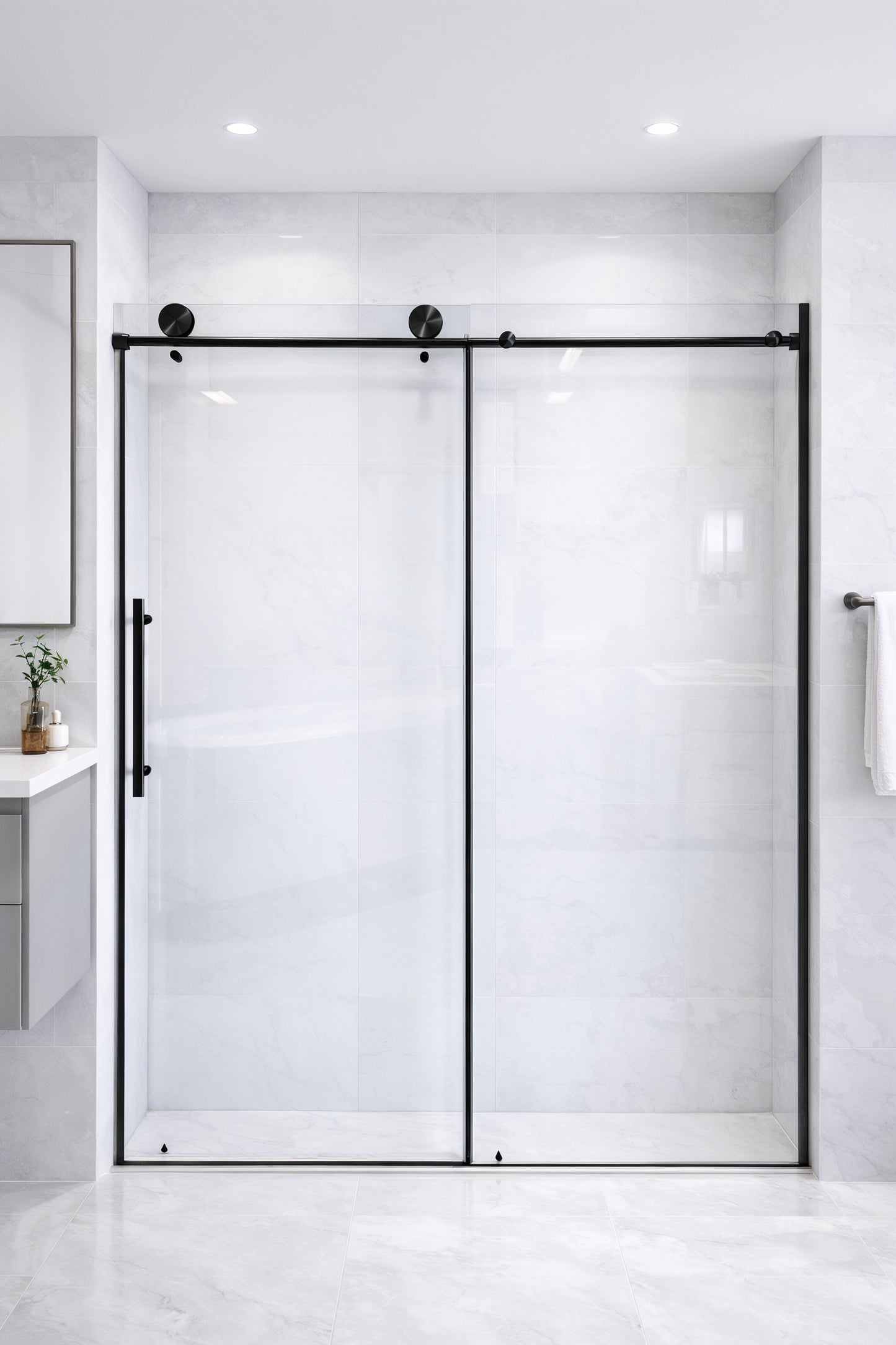 Rainhaven (W12-621) 60X76 Frameless Sliding Shower Door - 8mm Tempered Glass