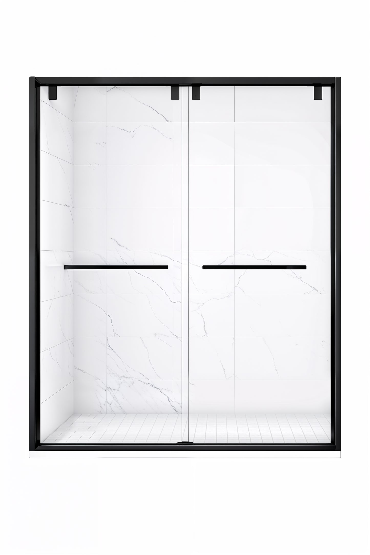 Strata (NBB-622) 60X60 Framed Double Sliding Shower Door For Bathtub - 8mm Tempered Glass