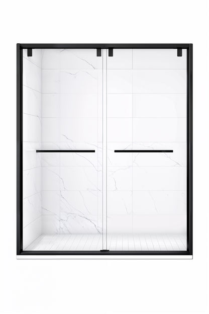 Strata (NBB-622) 60X60 Framed Double Sliding Shower Door For Bathtub - 8mm Tempered Glass