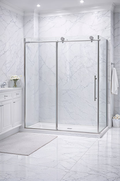 Rainhaven (W12-621) 60X76 Frameless Sliding Shower Door - 8mm Tempered Glass