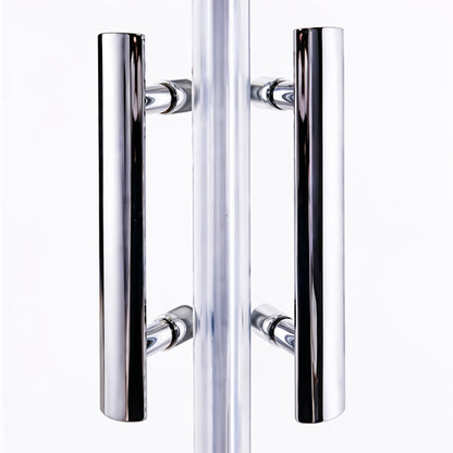 Linea (NCA-442) Framed Curved Quadrant Sliding Shower Enclosure, 8mm Tempered Glass, 36" x 36" x 71", Chrome