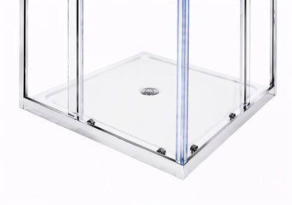 Vellum (NCA-142) Framed Corner Sliding Shower Enclosure, 8mm Tempered Glass, 32" x 32" x 71", Chrome