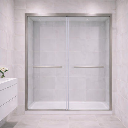 Cascade (NKB-622) 48X76 Framed Double Sliding Shower Door - 8mm Tempered Glass
