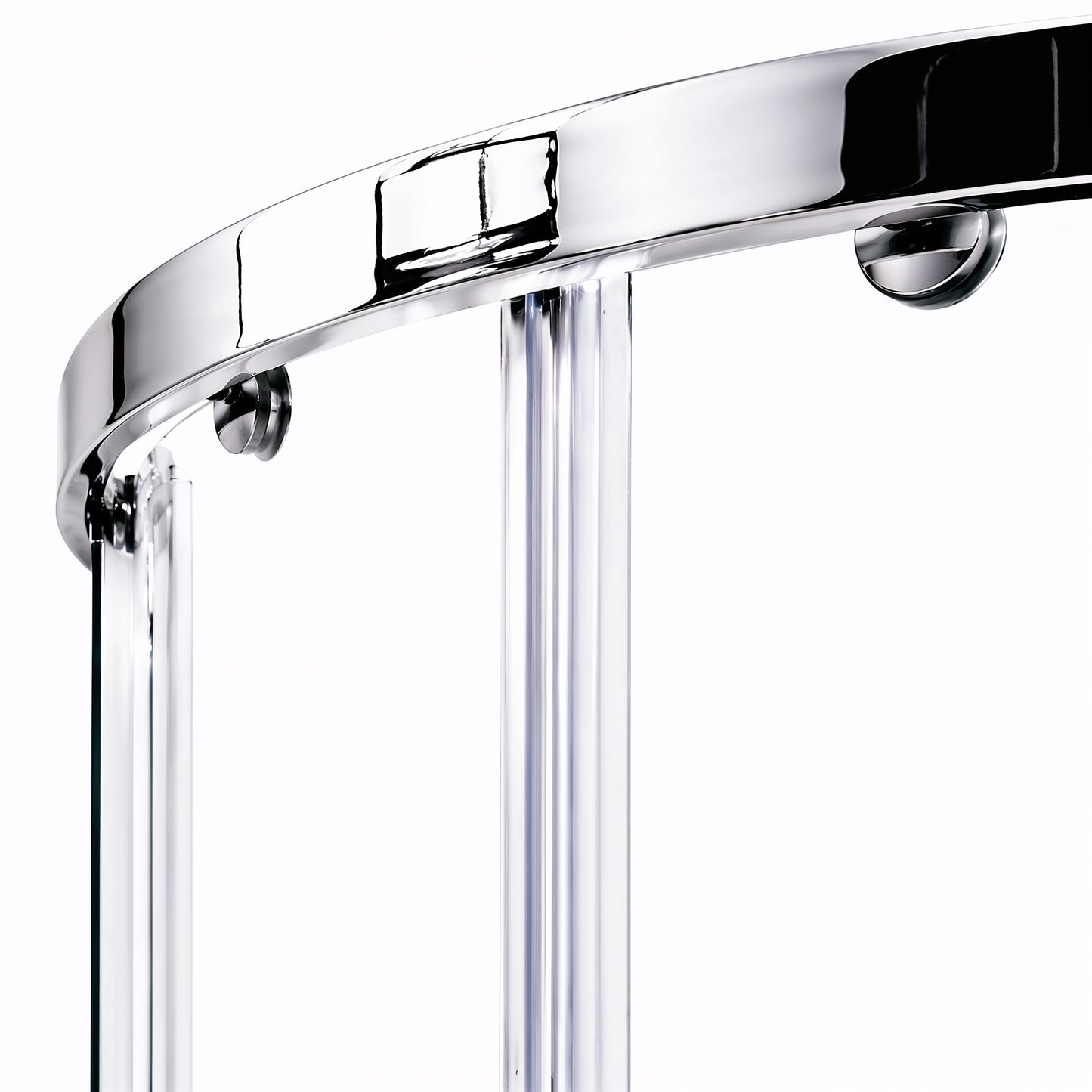 Linea (NCA-442) Framed Curved Quadrant Sliding Shower Enclosure, 8mm Tempered Glass, 36" x 36" x 71", Chrome