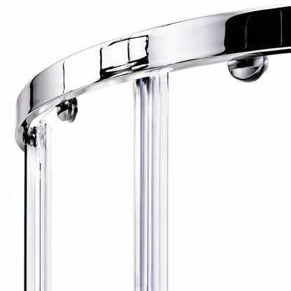 Linea (NCA-442) Framed Curved Quadrant Sliding Shower Enclosure, 8mm Tempered Glass, 36" x 36" x 71", Chrome