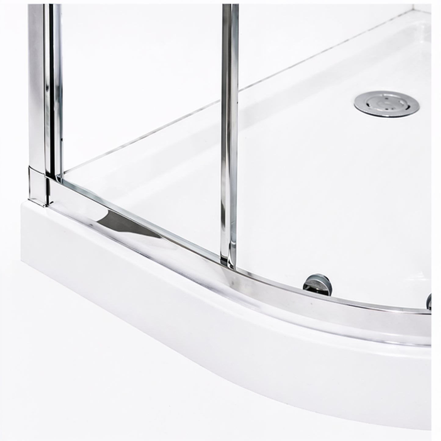 Linea (NCA-442) Framed Curved Quadrant Sliding Shower Enclosure, 8mm Tempered Glass, 36" x 36" x 71", Chrome