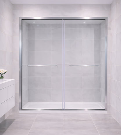 Cascade (NKB-622) 48X76 Framed Double Sliding Shower Door - 8mm Tempered Glass