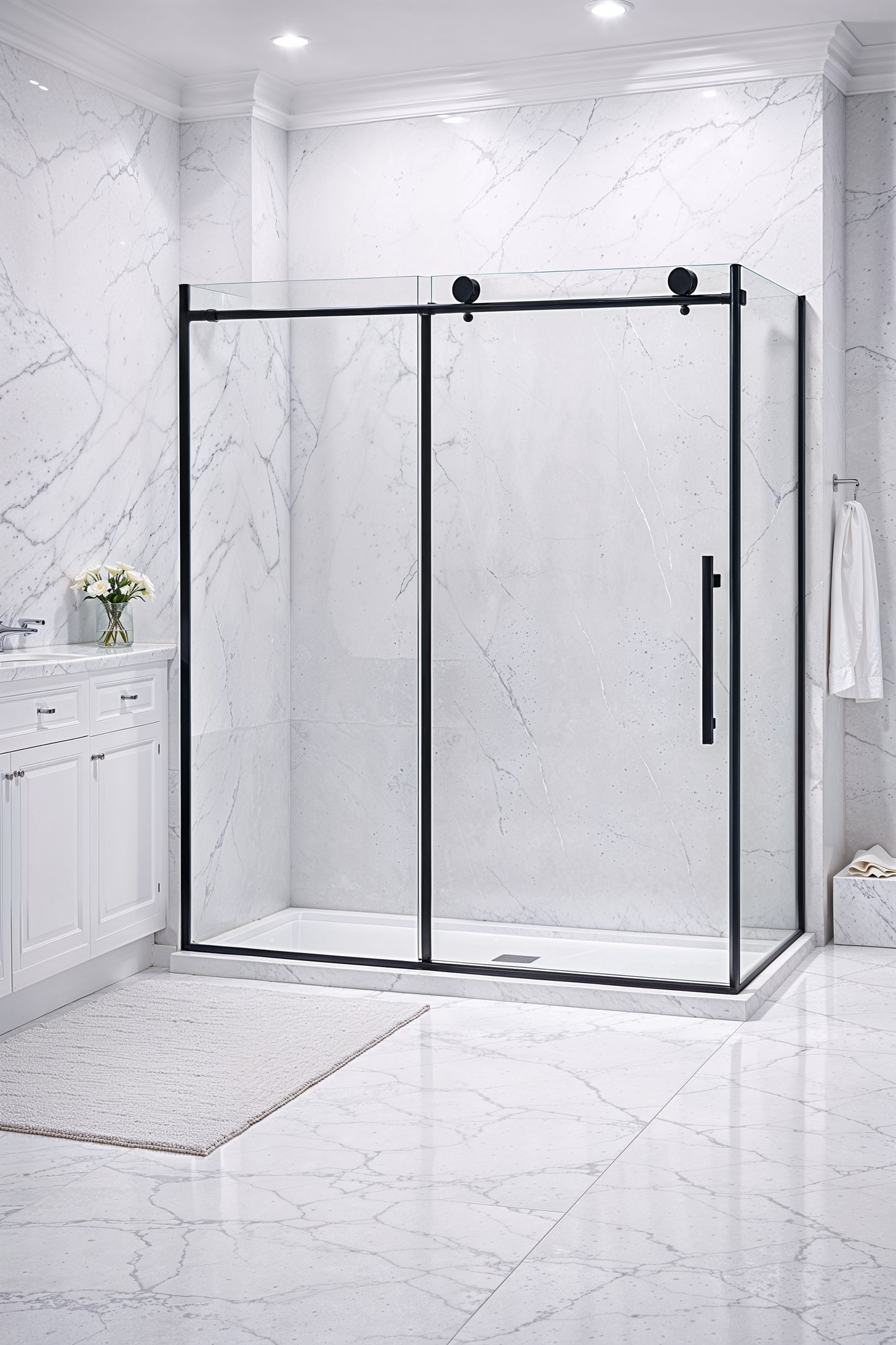 Rainhaven (W12-621) 60X76 Frameless Sliding Shower Door - 8mm Tempered Glass