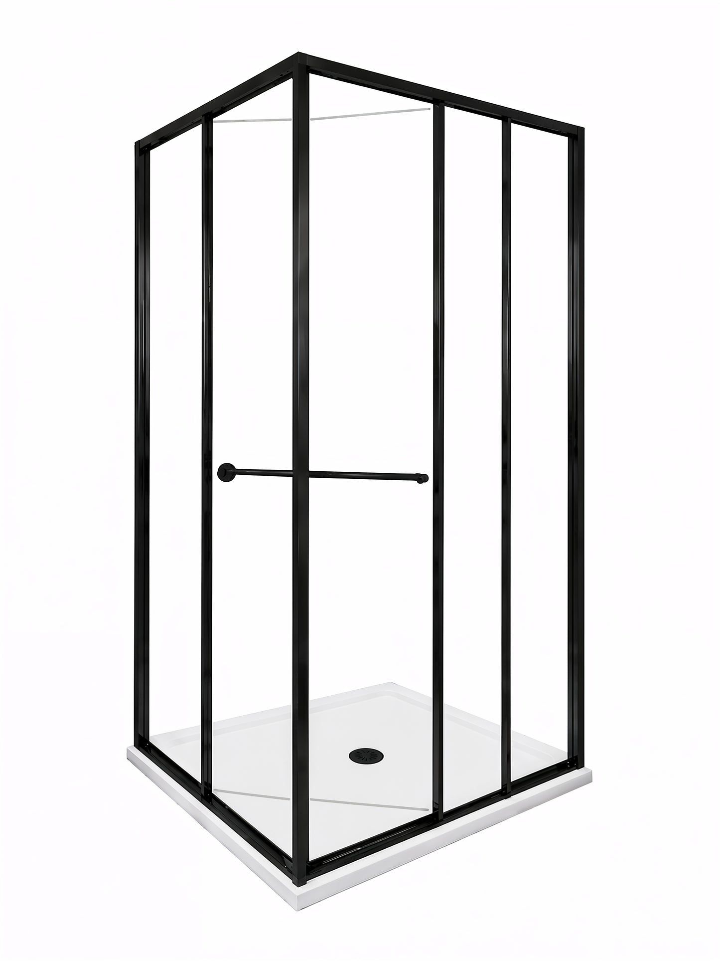 Axis (NVA-131) Framed Square Corner Sliding Shower Enclosure, Easy-Clean 8mm Tempered Glass, 36" x 36" x 71"