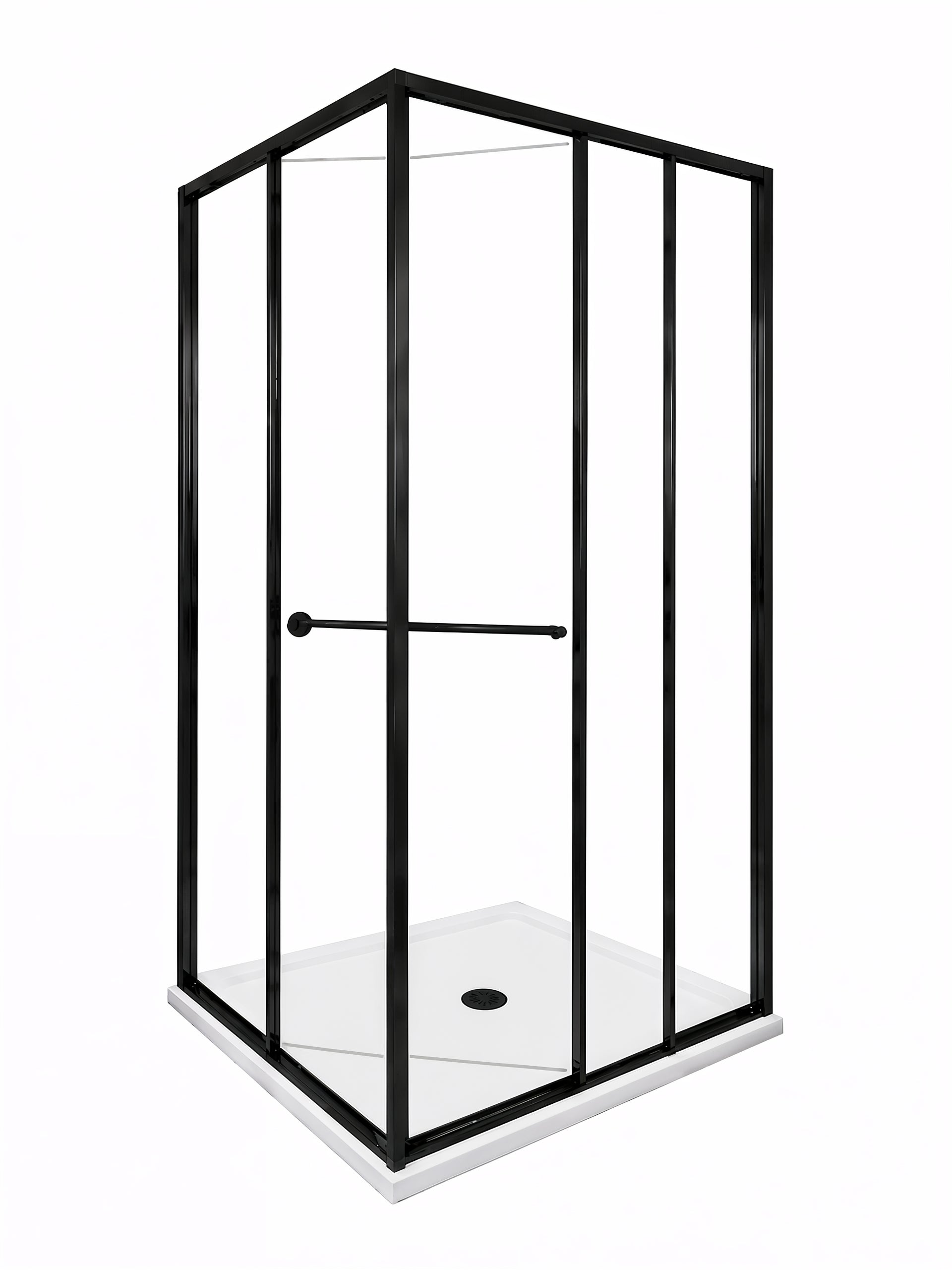 Axis (NVA-131) Framed Square Corner Sliding Shower Enclosure, Easy-Clean 8mm Tempered Glass, 36" x 36" x 71"