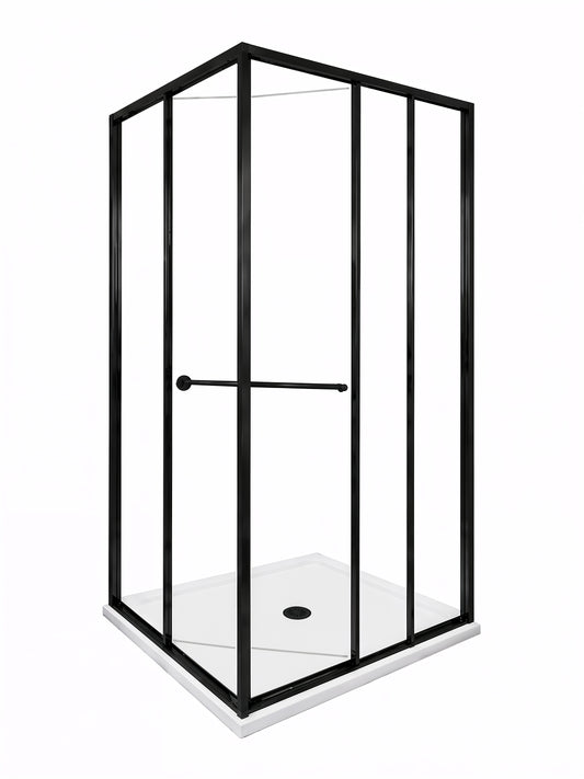 Axis (NVA-131) Framed Square Corner Sliding Shower Enclosure, Easy-Clean 8mm Tempered Glass, 36" x 36" x 71"